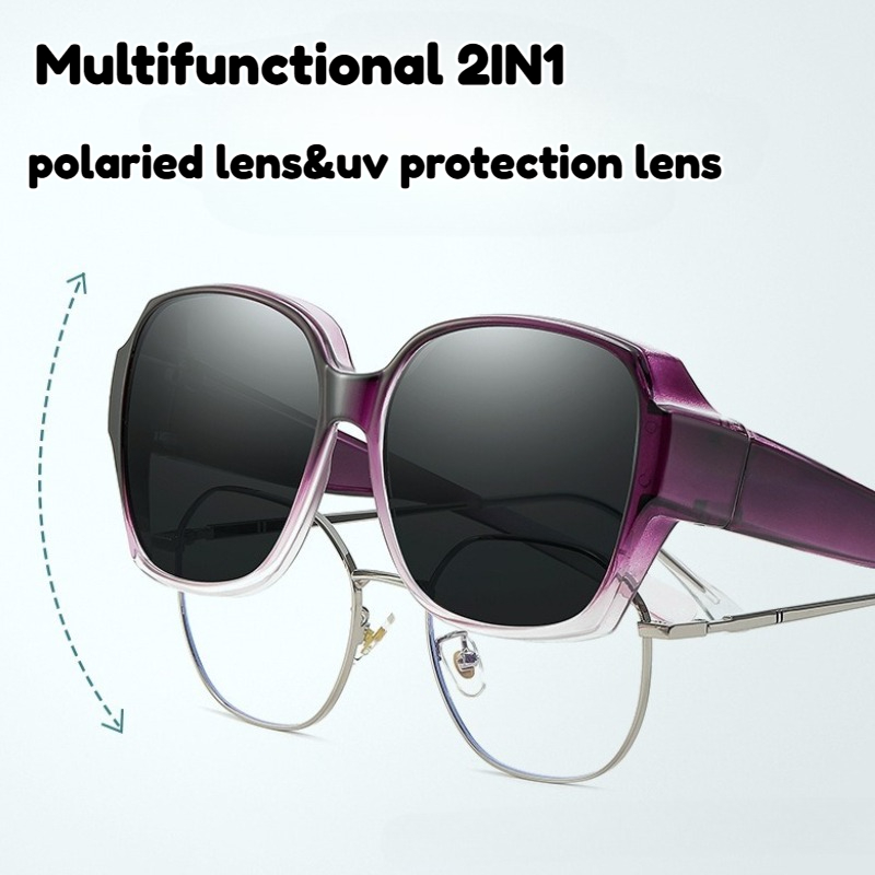 Lunettes de soleil polarisées à grande monture pour la conduite, les voyages et les activités de plein air, protection UV, avec verres correcteurs pour myopie