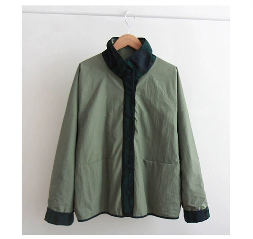 Veste femme nouvelle mode Double face porter Joker veste à carreaux femme printemps et automne nouvelle veste ample Trench court
