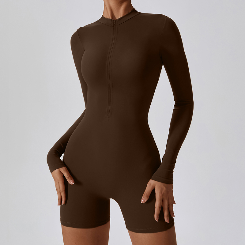 Combinaisons courtes de Fitness pour femmes, salopette d'entraînement à manches longues, combinaisons sportives une pièce, barboteuse d'entraînement, vêtements de gymnastique, survêtement pour femmes