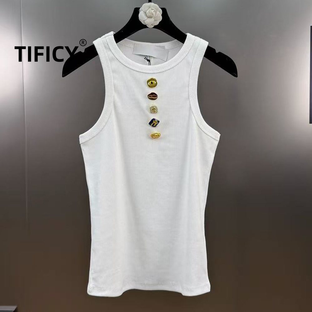 High Street coton t-shirts débardeurs haut vêtements d'extérieur pour femmes Base nouveau jarretelles rayé tricot Camis sans manches débardeur été