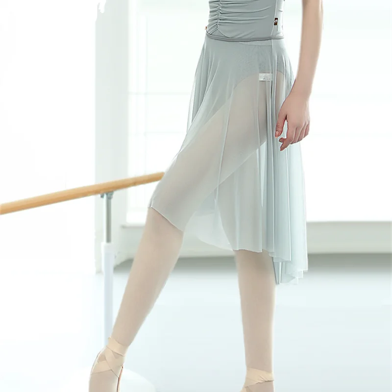 Jupe de Ballet pour femmes adultes, maille moyenne, vêtements d'exercice en Tulle, jupes en mousseline de soie, Costume de scène noir