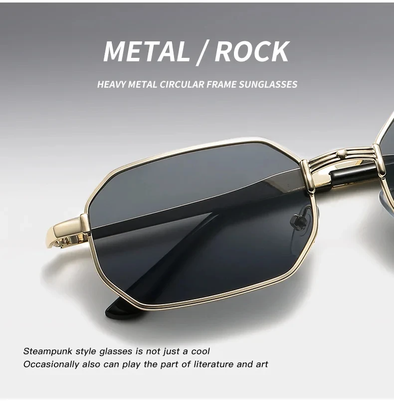 Lunettes de soleil étroites pour hommes, rectangulaires, tendance, en métal, de marque de luxe, pour femmes, 2024, classiques, UV400