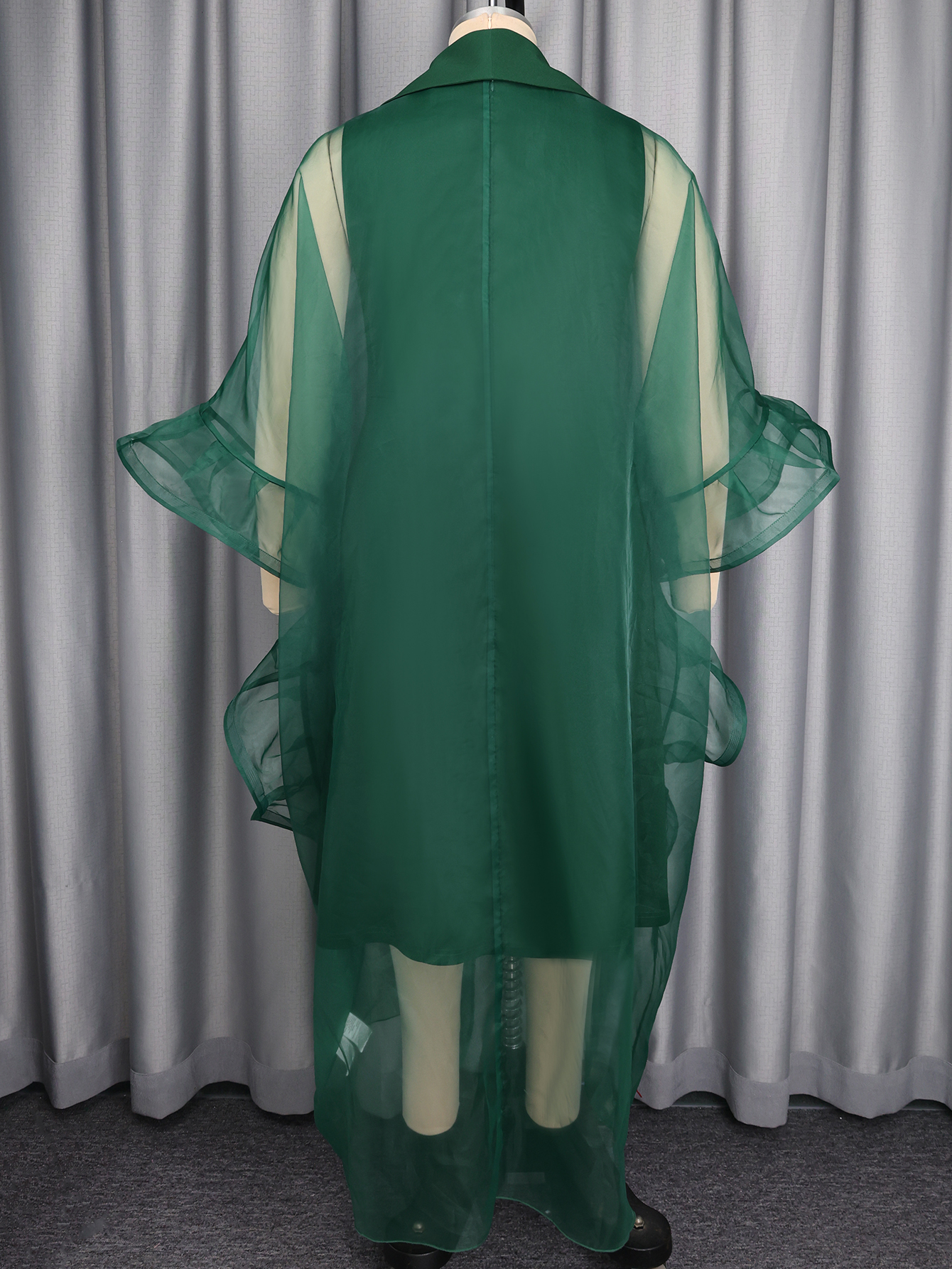 Ensemble deux pièces pour femmes africaines, avec robe intérieure sans manches à col rond et cache-maillot transparent à revers, pour invitées de mariage, cérémonies religieuses, fêtes et festivals