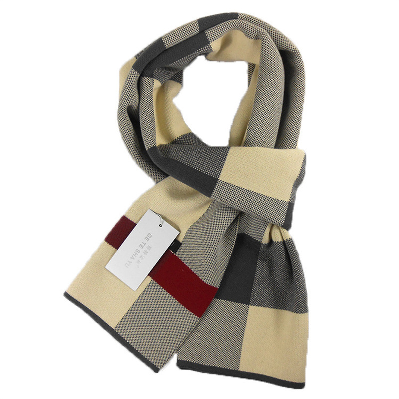Marque de créateur hommes cachemire Plaid écharpe chaud foulard classique treillis homme affaires foulards enveloppes mode mâle Bufandas châles