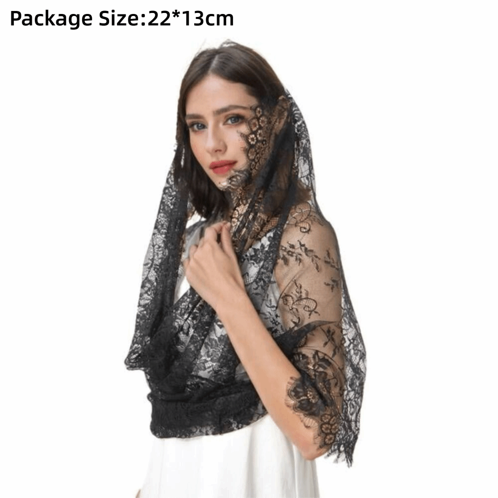 Voile de mariée polyvalent en dentelle élégante style vintage pour femme – Châle en dentelle tendance pour femme