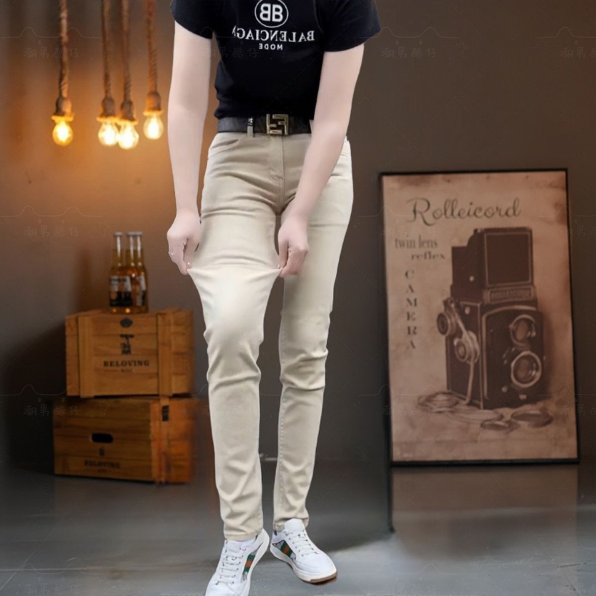Pantalon long homme haut de gamme coréen, coupe slim, jambe étroite, couleur unie, nouveau modèle été