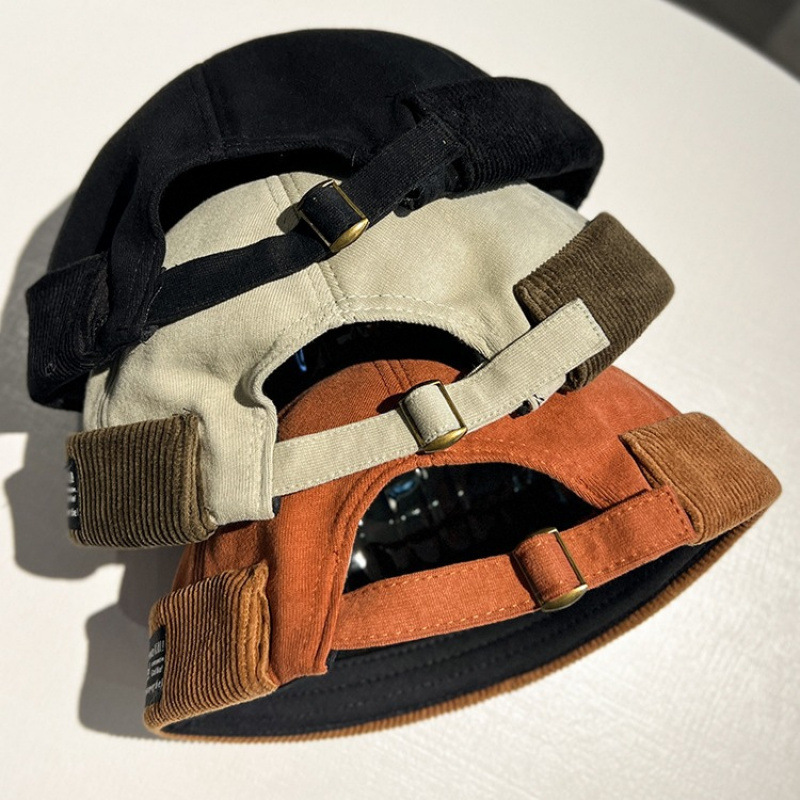 Chapeau unisexe en velours côtelé sans bords, respirant, Hip Hop, pour propriétaire, pour hommes et femmes, casquette de Melon, Streetwear, chapeau Hip Hop réglable