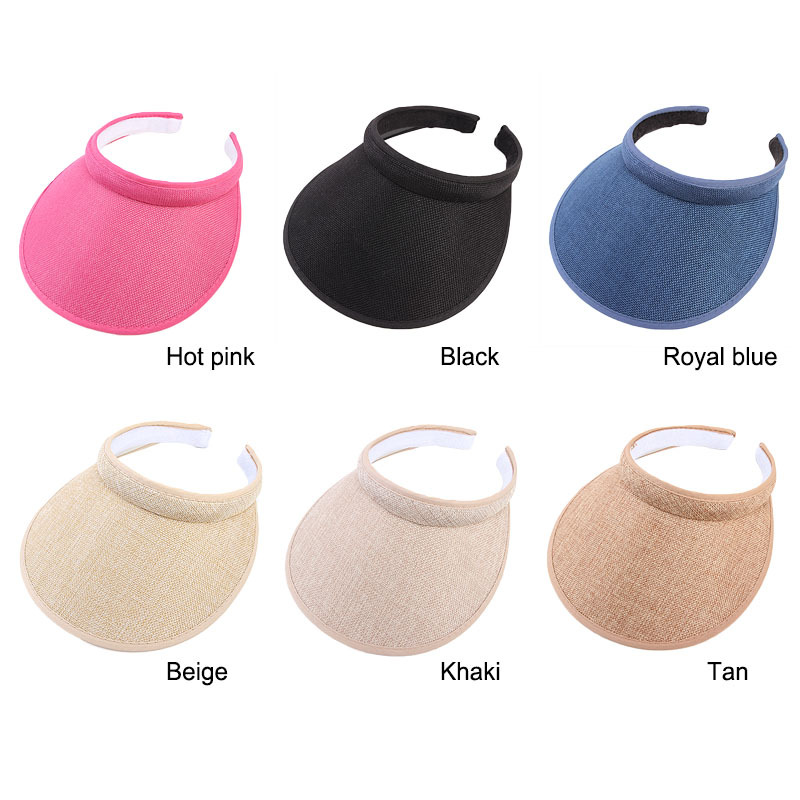 Visières de soleil pour femmes, chapeaux de mode en faux lin pour femmes, visières de sport pour femmes