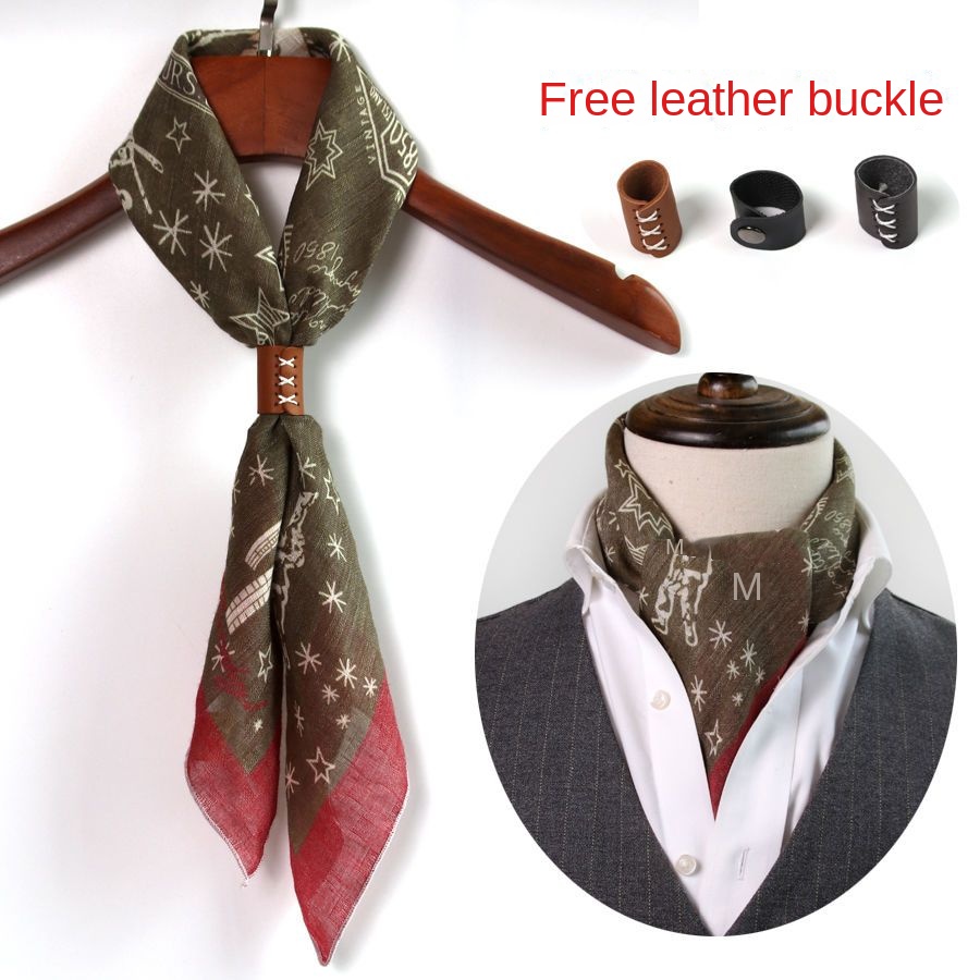 Écharpe artistique rétro en coton et lin pour hommes, écharpe coréenne printemps automne hiver, écharpe Hip Hop Style de rue, petite serviette carrée