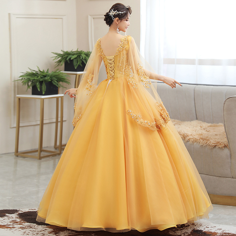 Robe de mariée brodée longue robe bouffante hôte Performance robe de remise des diplômes fête d'anniversaire mariée robe de demoiselle d'honneur robes de bal