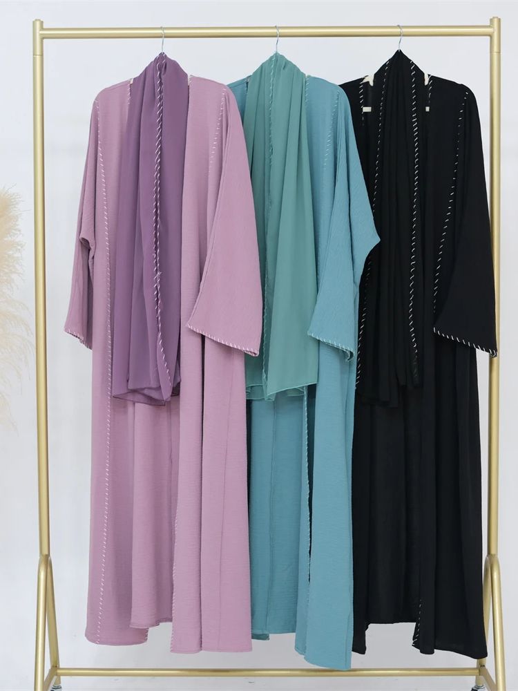 Ensemble Abaya 2 Pièces pour Femme Musulmane, Hijab Modeste, tiens imar, Robe Marocaine