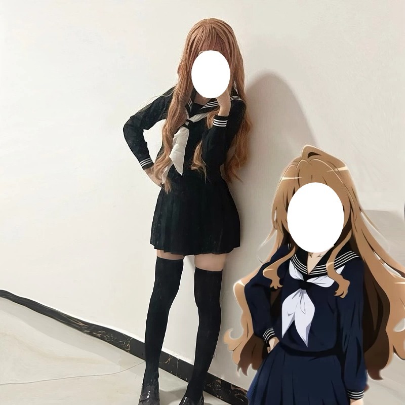 Costume de cosplay Anime Aisaka Taiga, uniforme de marin japonais JK, haut, jupe, cravate, costume pour femmes, tenue de fête d'Halloween et de carnaval