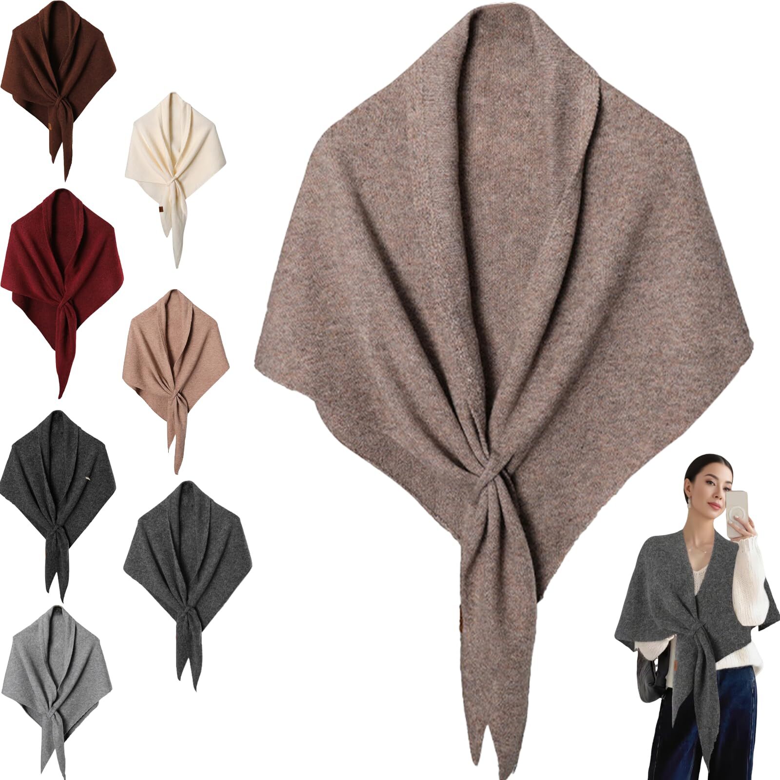 Nouveau 2026, Châle Écharpe Femme en Laine Cachemire de Haute Qualité, Tricoté, Cardigan, Cape, Écharpe de Pull, Cadeau