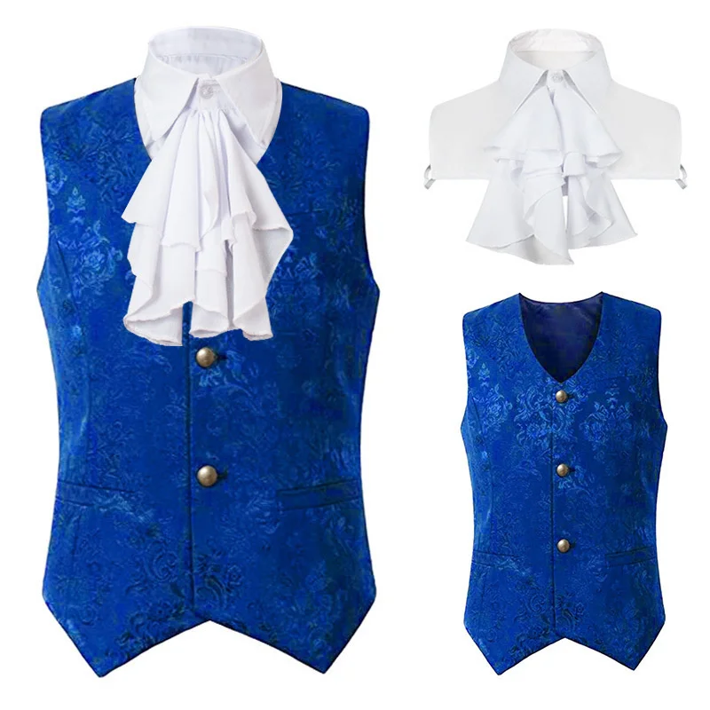 Gilet Steampunk Renaissance pour hommes, manteau gothique Jacquard, simple boutonnage, robe formelle d'affaires, pour costume, 2024