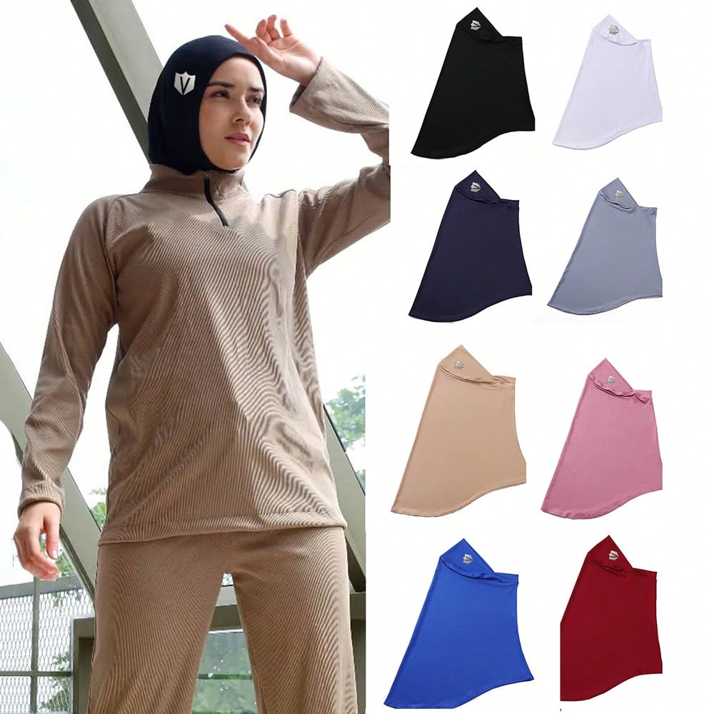 Hijab de Sport extensible musulman, couverture complète islamique, Bonnet prêt à porter, fermeture à pression, Hijab instantané pour femmes
