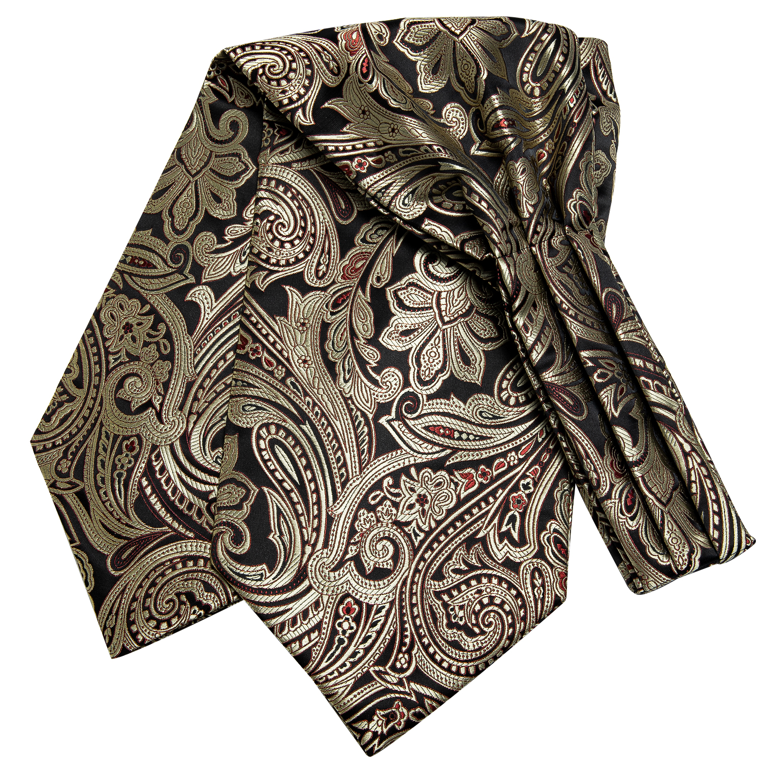 Injfraîchement-Ensemble de foulards cachemire pour hommes, vintage, décontracté, floral, noir, doré Ascot, poche carrée, mariage, grand