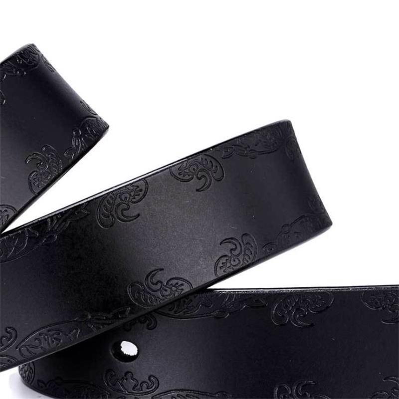 Femmes Généreau en cuir Courte Cowskin Casual Punk Luxury Brand Designer Belts For Women Jeans Wonisbank Femme Black Strap