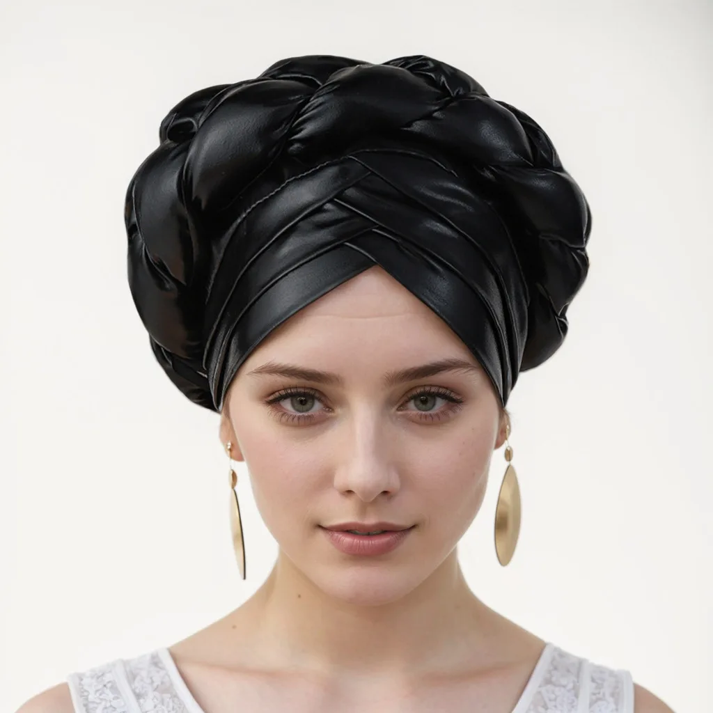 Turban Africain Enveloppé pour Femme, Hijab Musulman Arabe, Casquette, Coiffure, Sauna Africain, Chapeau Cravate, Accessoires pour Cheveux