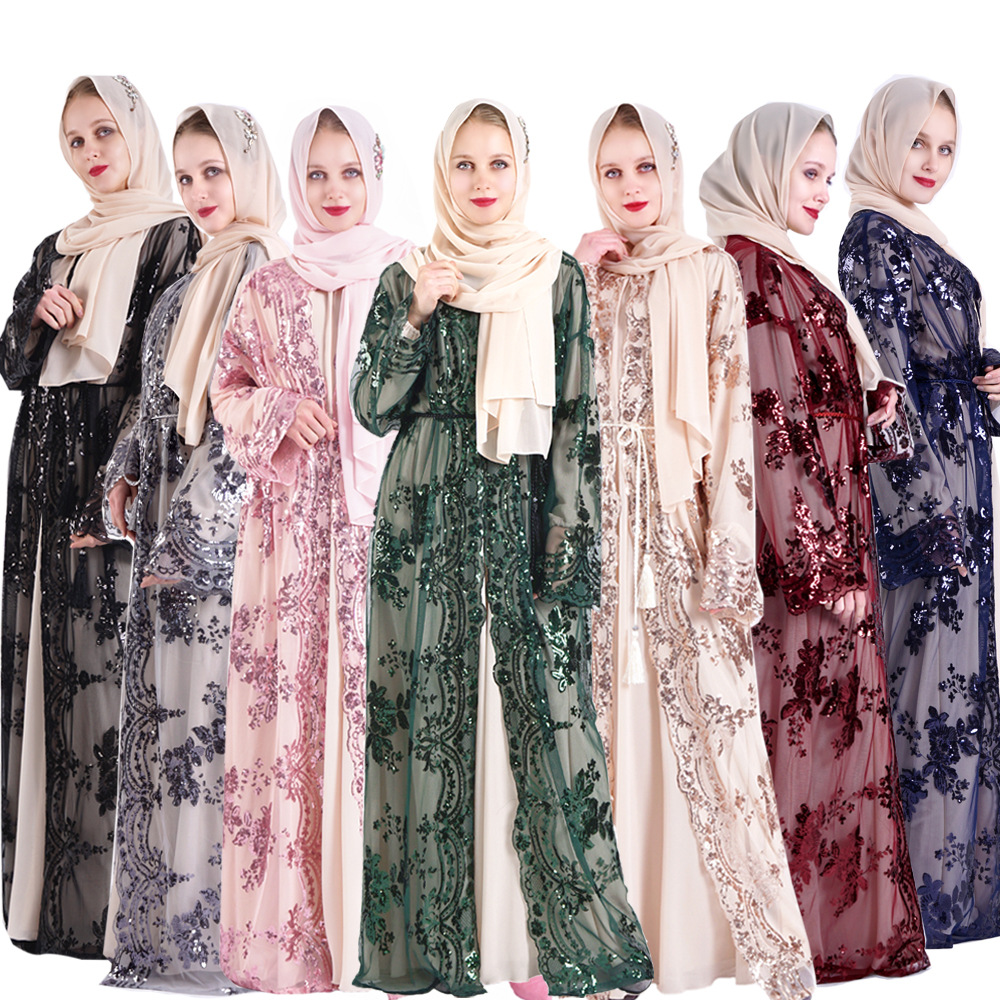 Abaya-Robe de ramadan en polyester pour femmes musulmanes, vêtements islamiques, hijab, caftan, Pakistan, turc, nouvelle collection