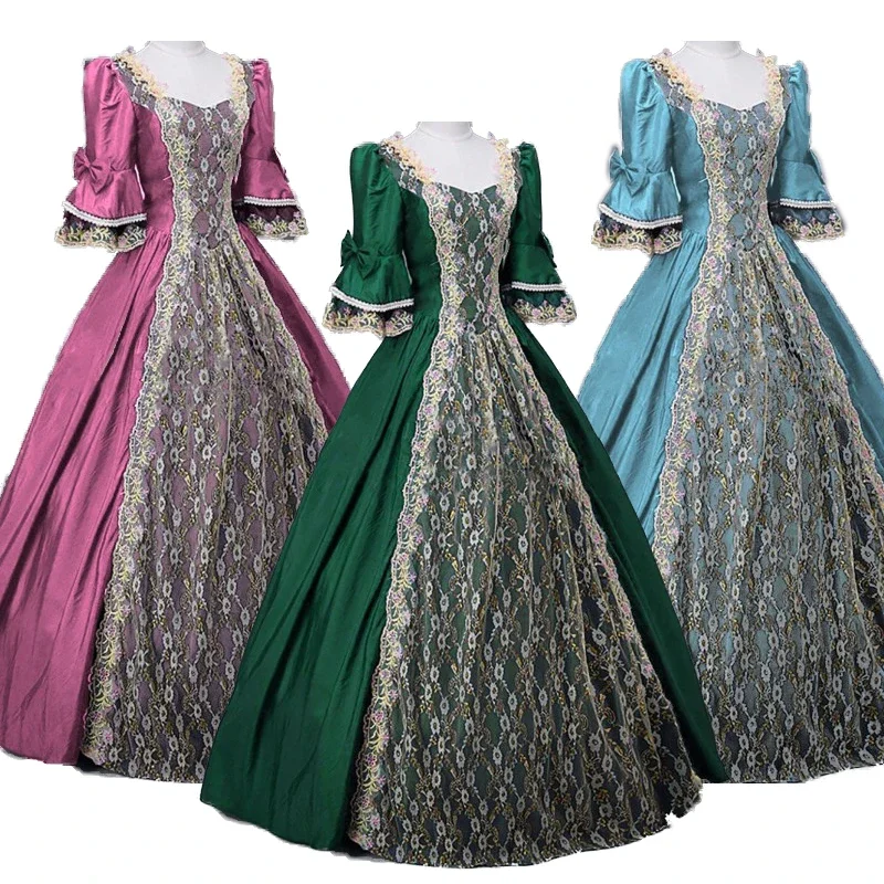 Kyomi Robe Renaissance médiévale dentelle victorienne demi manches princesse gothique Cosplay robes de bal de mariage de luxe Costume d'Halloween