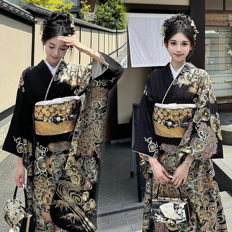 Nouveau Kimono Yukata Japonais Rétro Amélioré pour Filles, Idéal pour les Portraits en Studio, les Performances Cosplay et les Tenues Décontractées Thématiques Quotidiennes