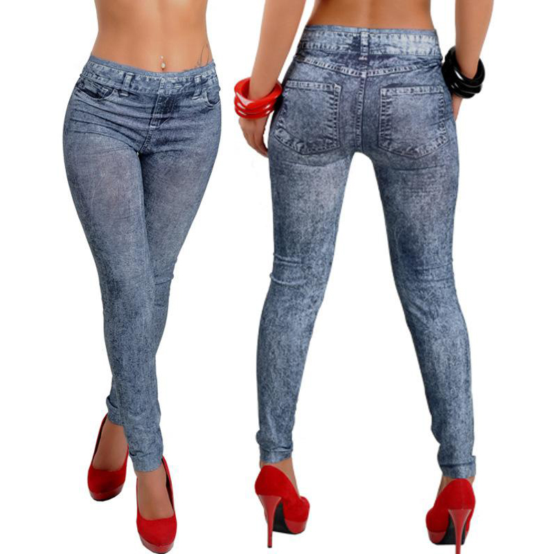 Nouveau Legging Classique Extensible pour Femme, Imitation Jean Sexy, Jeggings Skinny, Pantalon Skinny Grande Taille, Vente Chaude