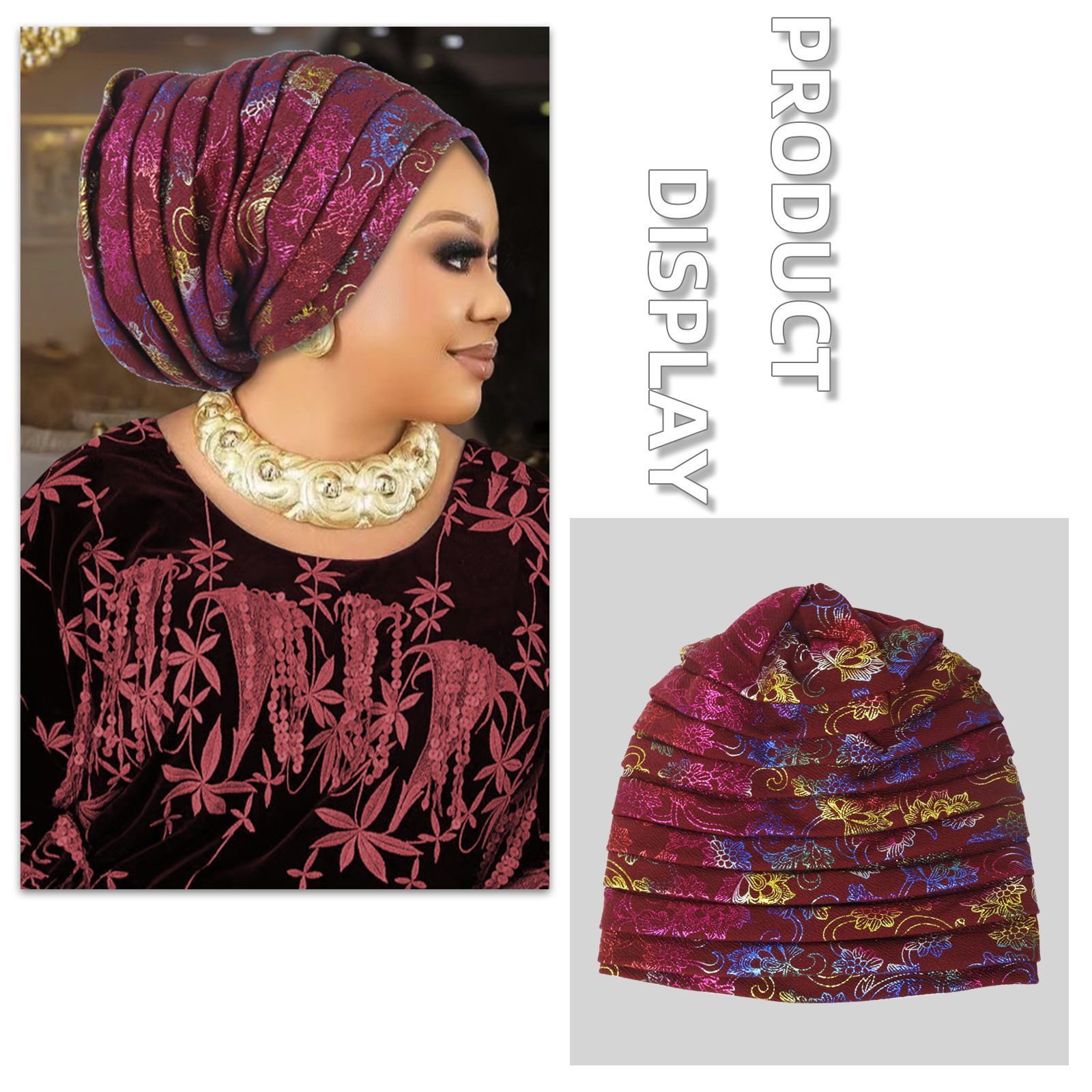 Mode mariage Geles africain couvre-chef Auto Gele Turbans pour femmes tissu musulman chapeaux casque femme bandeau