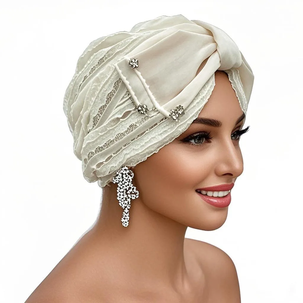 Turban brodé pour femme, bonnet respirant d'été, foulard musulman, sous-voile, chapeau chimio, Turbante mujer