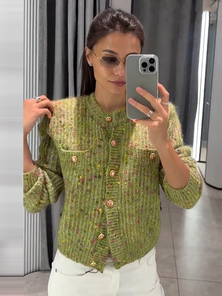 Veste décontractée à rayures pour femme, coupe ample, manches longues, col rond, style chic, collection automne 2026