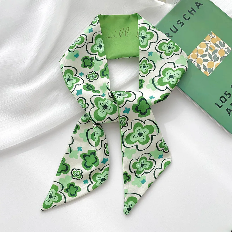 Injplanchers f Bandeau long noué pour femme, bandeau décoratif, banderole verte, ensemble d'accessoires pour cheveux, sac multifonctionnel