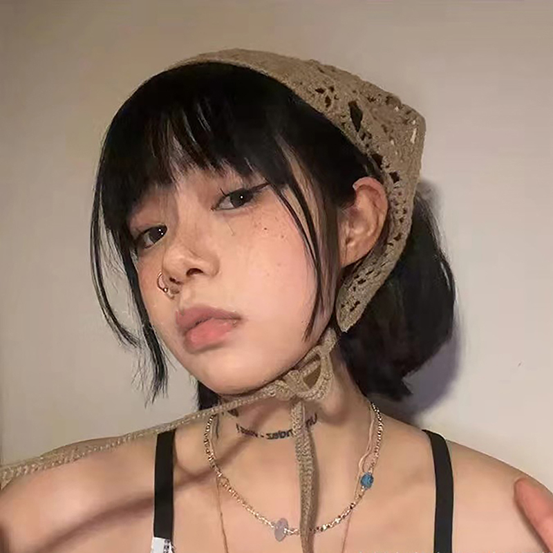 Bandana floral fait à la main pour femme, foulard de tête, écharpe de cheveux au crochet, bandeau de sauna photo de voyage, accessoires turban