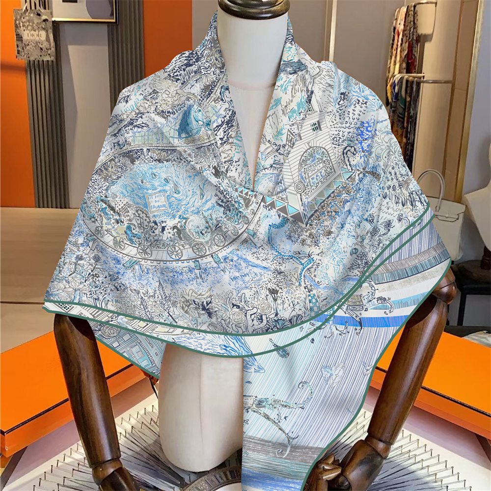 Écharpe en Soie et Cachemire 135CM pour Femme, Châles Imprimés, Pashmina Chaud, Foulards Carrés, Étoles, Hijabs de Marque, Grands Bandanas pour Femme