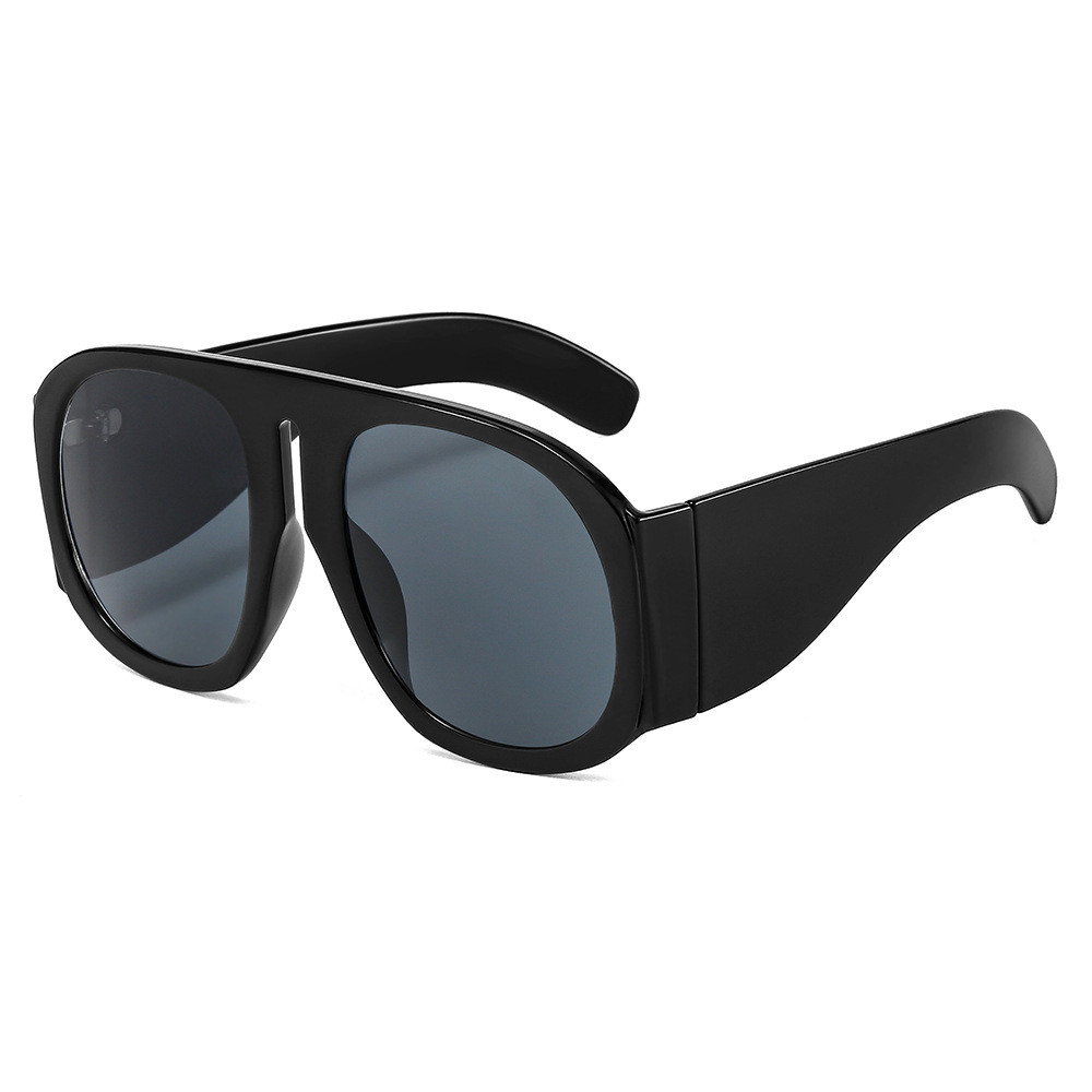 Lunettes de soleil rondes de luxe pour hommes et femmes, Design de marque, monture de personnalité surdimensionnée, uniques, jambe rétro, UV400