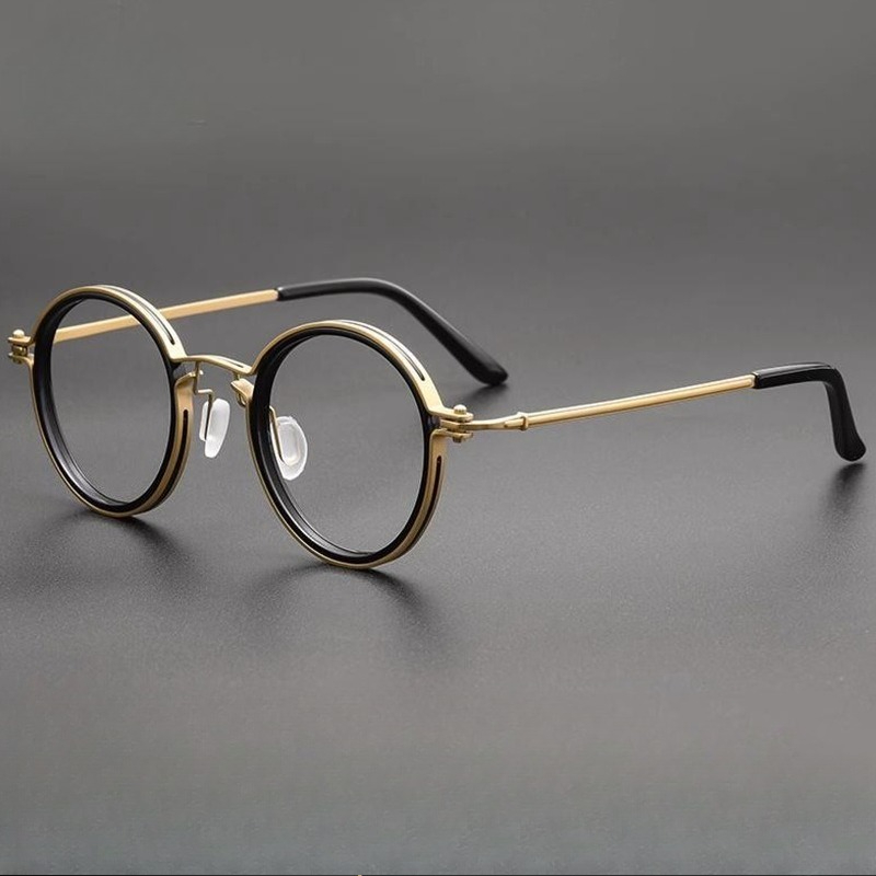 Monture de lunettes ronde classique pour hommes, conception rétro à jante complète avec Construction ultra légère, accessoire quotidien Hipster