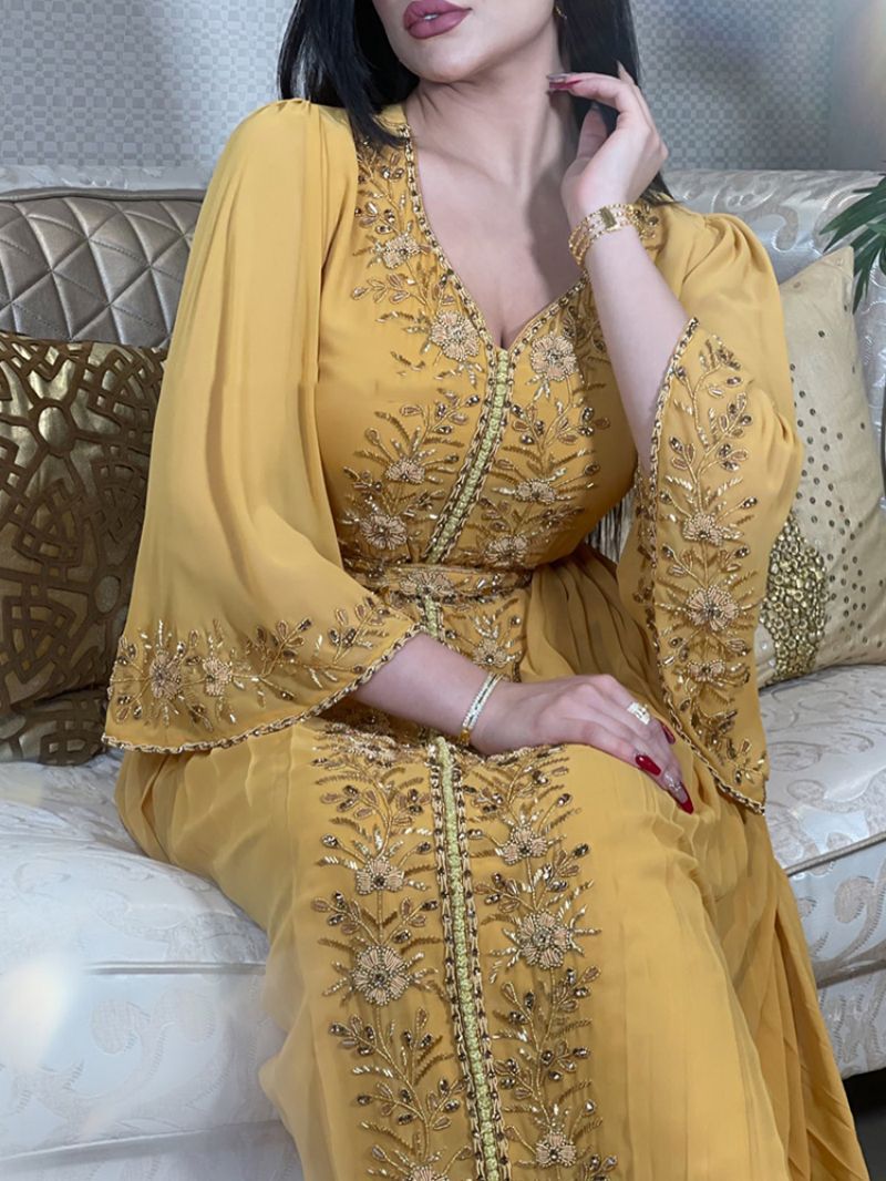 Abaya musulmane marocaine pour femmes, robe de soirée, broderie de diamants, ceinture islamique, caftan, abayas maxi éducatives, Eid