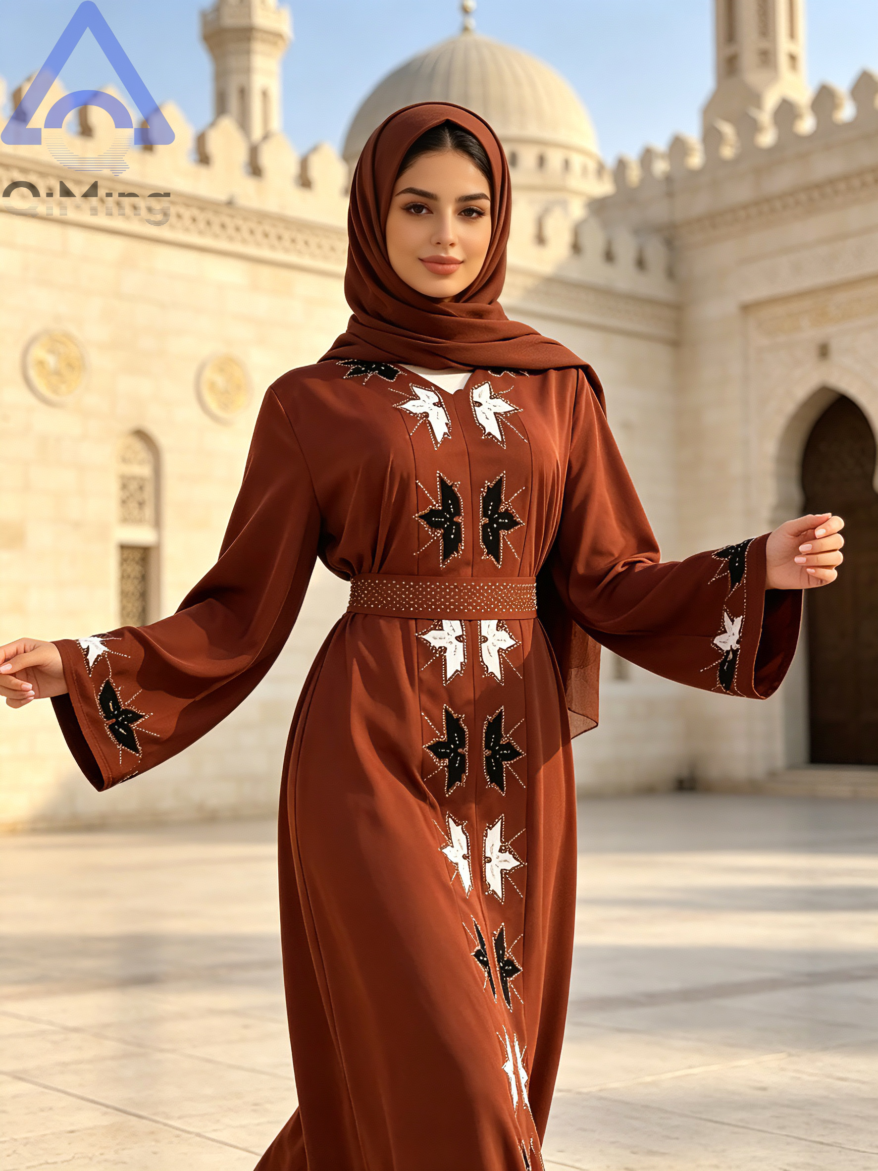 Abayas de mariage en diamant pour femmes musulmanes, bordeaux, style chauve-souris, robes de soirée arabes de luxe de Dubaï, caftans hijab