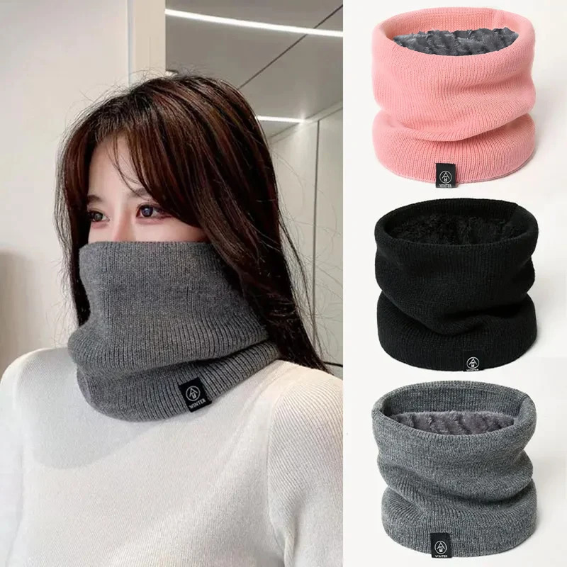 Écharpe tricotée unie pour femme, style cachemire, cache-cou d'hiver chaud et épais, unisexe pour homme et femme