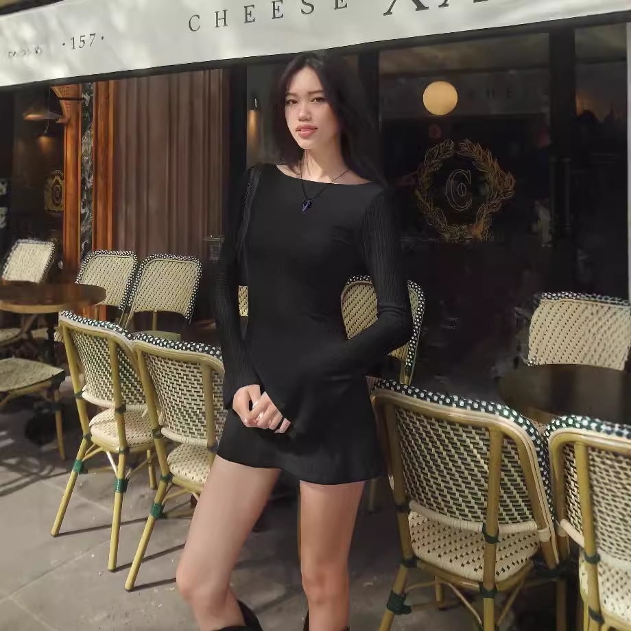 Robes de plage sexy pour femmes, dos nu, transparentes, à manches longues, en tricot, col rond, pour les vacances, les soirées, les tenues de resort