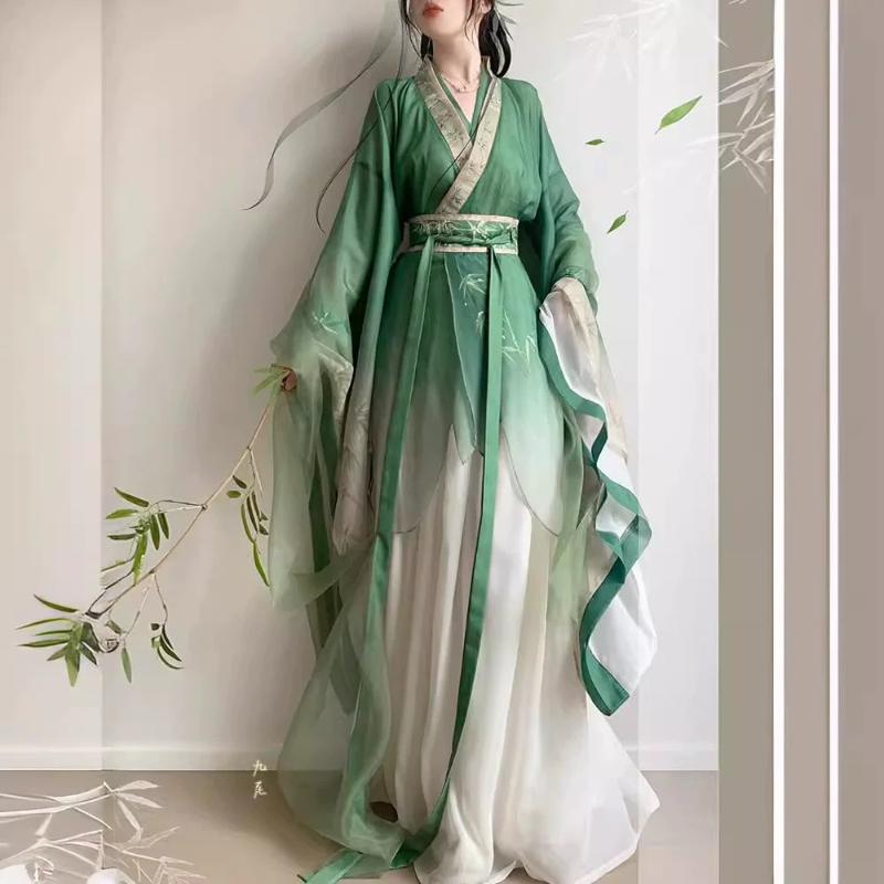 Robe Hanfu chinoise pour femmes, tenue de fête, Costume de carnaval traditionnel Vintage de la dynastie WeiJin, Costume de Cosplay