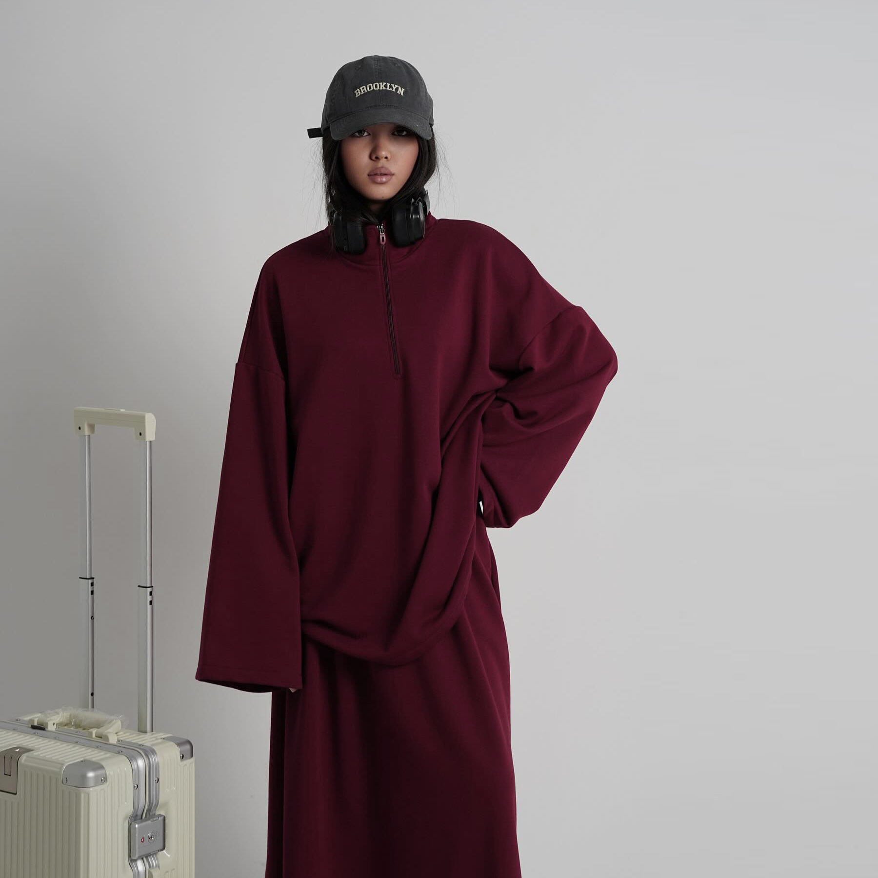 Nouvelle Arrivée 2026 Vente en Gros Grande Taille Coton Pur Hiver Automne Ensemble Coordonné Abaya Robe Femme Musulmane 2 Pièces Vêtements Islamiques