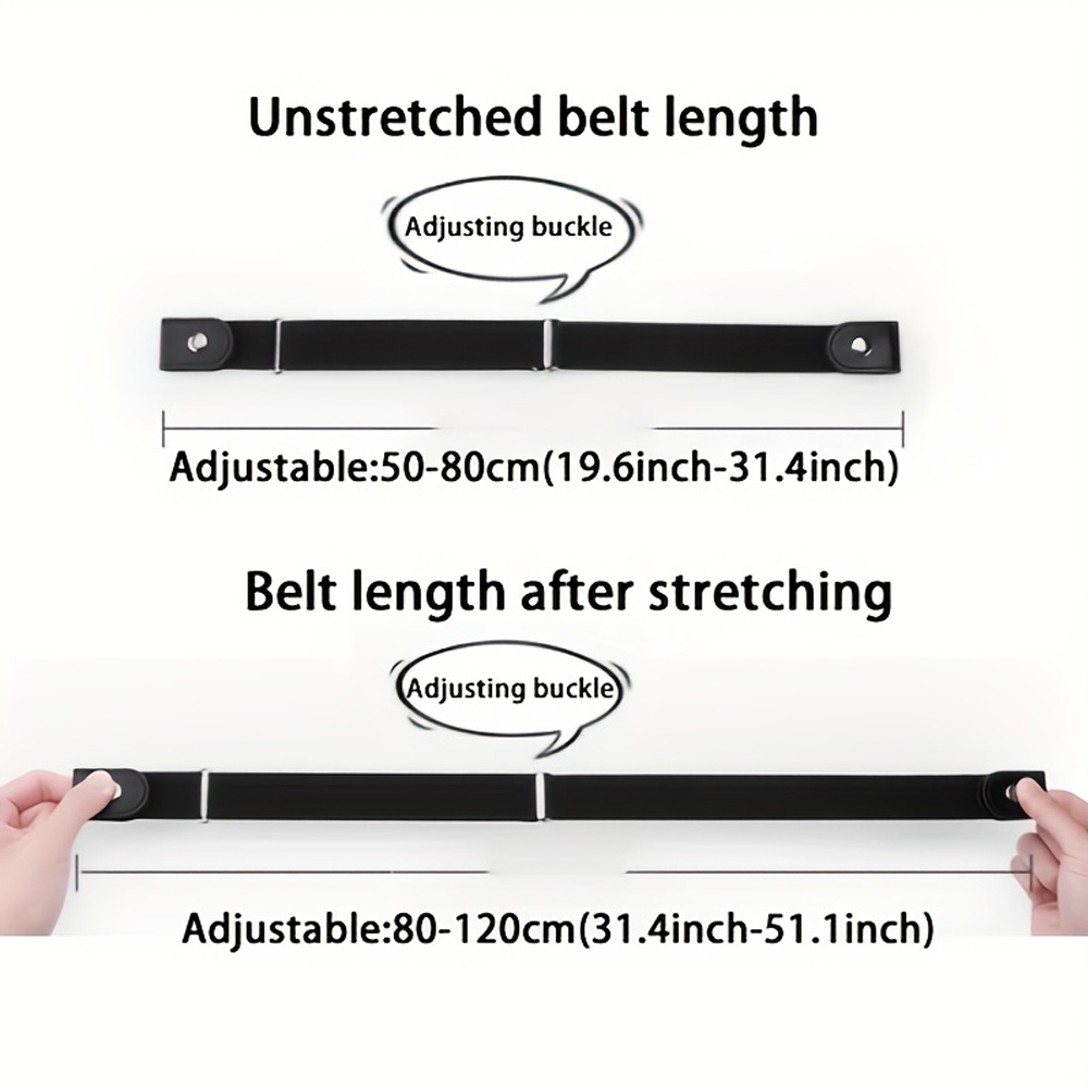 Ceinture sans boucle pour jeans, pantalons et robes, ceinture élastique extensible sans boucle pour femmes et hommes, ceinture invisible sans boucle, réglable