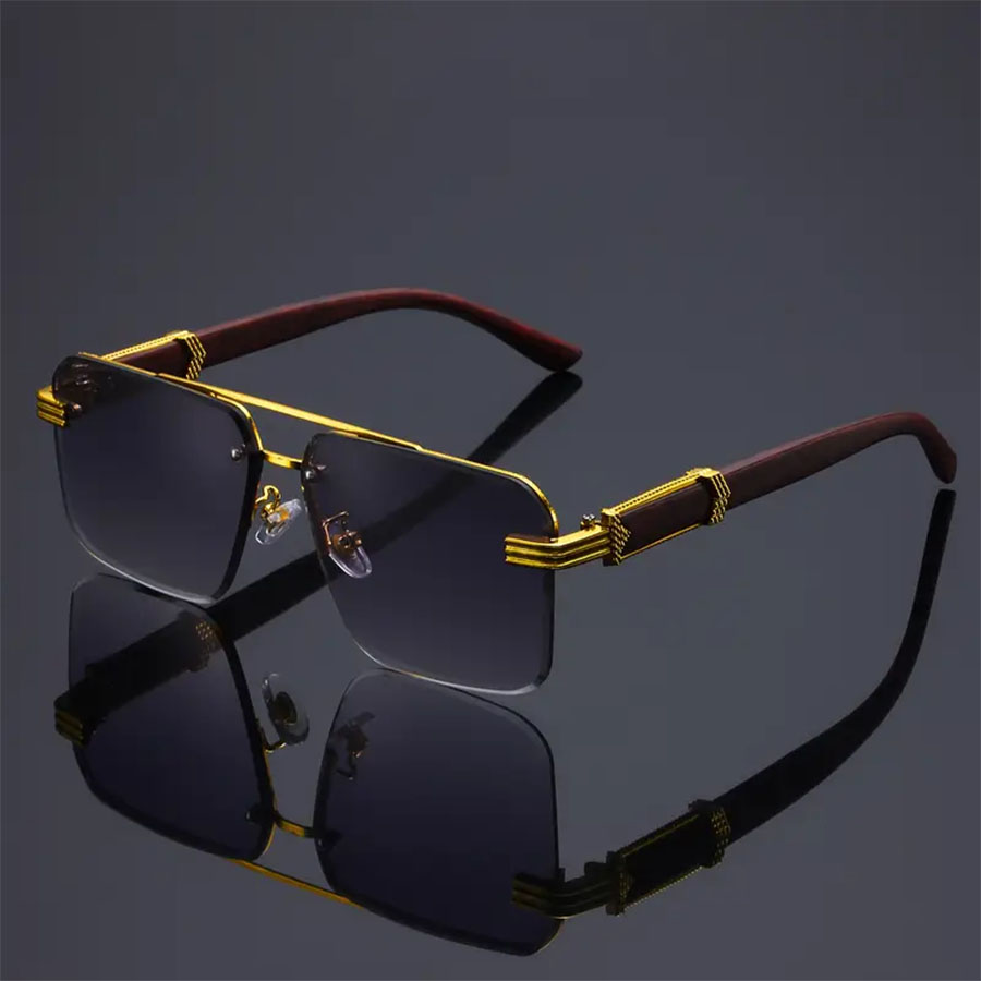 Une paire de lunettes de soleil tendance texturées à double pont, idéales pour le streetwear, les fêtes, les festivals de musique, les cadeaux et les vacances