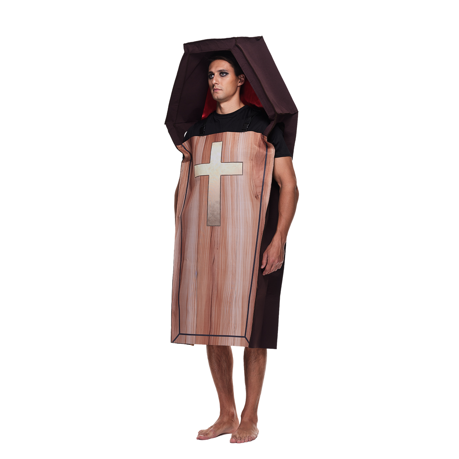 Costume de cercueil de vampire d'Halloween pour hommes, tenues de cercueil pour adultes, tunique de proximité