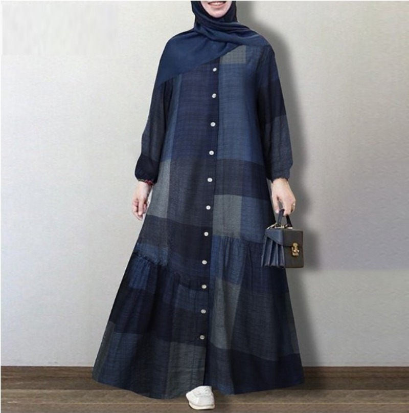 Robe musulmane à manches longues pour femmes, Kimonos en coton, Maxi islamique, Caftan marocain de Dubaï, Simple, Été, Décontracté, Printemps, Automne