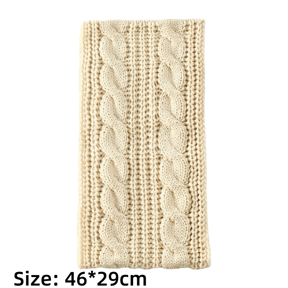 Écharpe annulaire tricotée en tissu épais et chaud, couleur unie, style polyvalent
