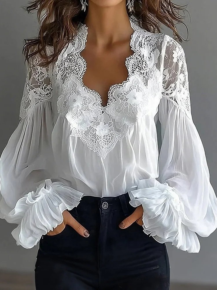 Blouses pour femmes 2026 Printemps Automne Blouse à manches longues Chemise de travail élégante pour femme Chemise de bureau Haut Blusas Mujer De Moda