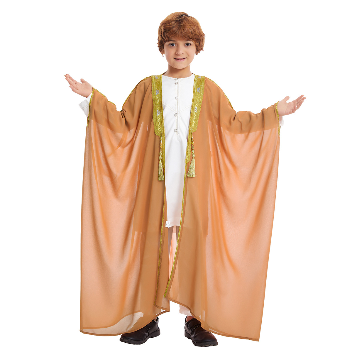Eid musulman garçons Robe Dishdasha enfants ouvert Abaya prière caftan Ramadan maroc Jubba modeste islamique dubaï saoudien Abayas Thobe