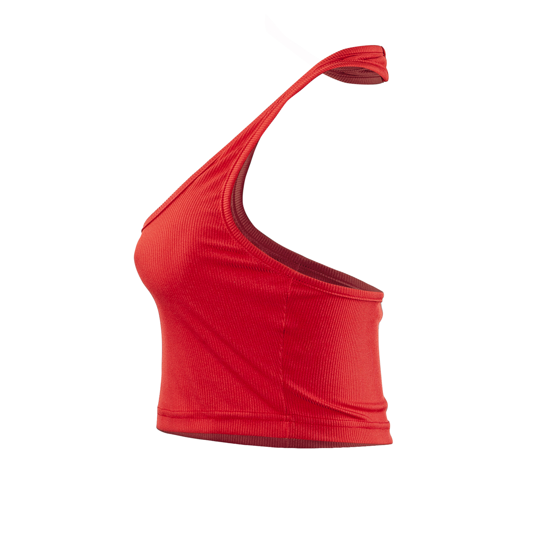 Haut de lit en fibre de verre pour femme, col licou en tricot, rouge basique, sport décontracté, émaillé initié, dames sexy, été
