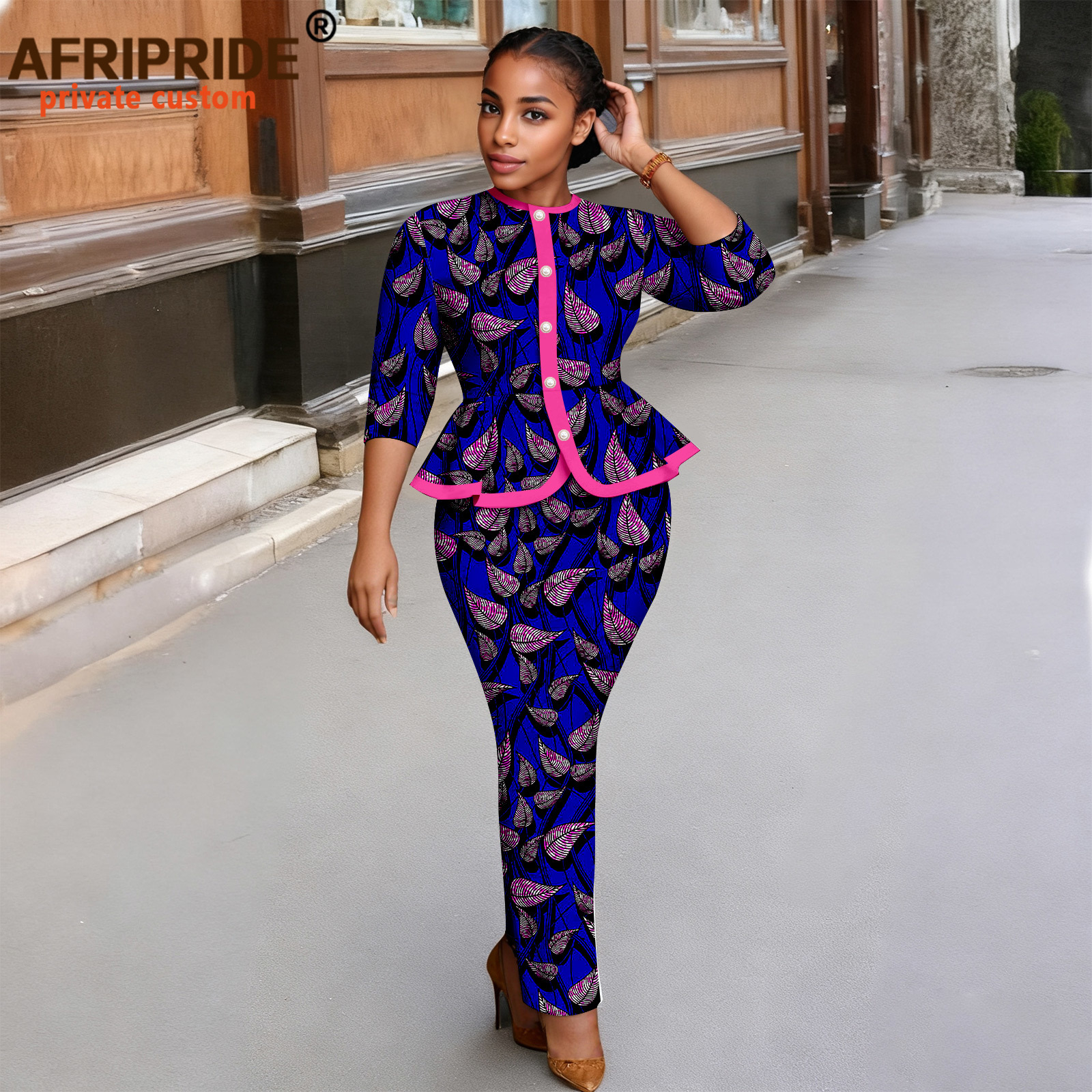 Vêtements africains pour femmes, chemises imprimées à simple boutonnage et jupe Midi, ensemble 2 pièces, tenues de fête, tenue Ankara 2526080