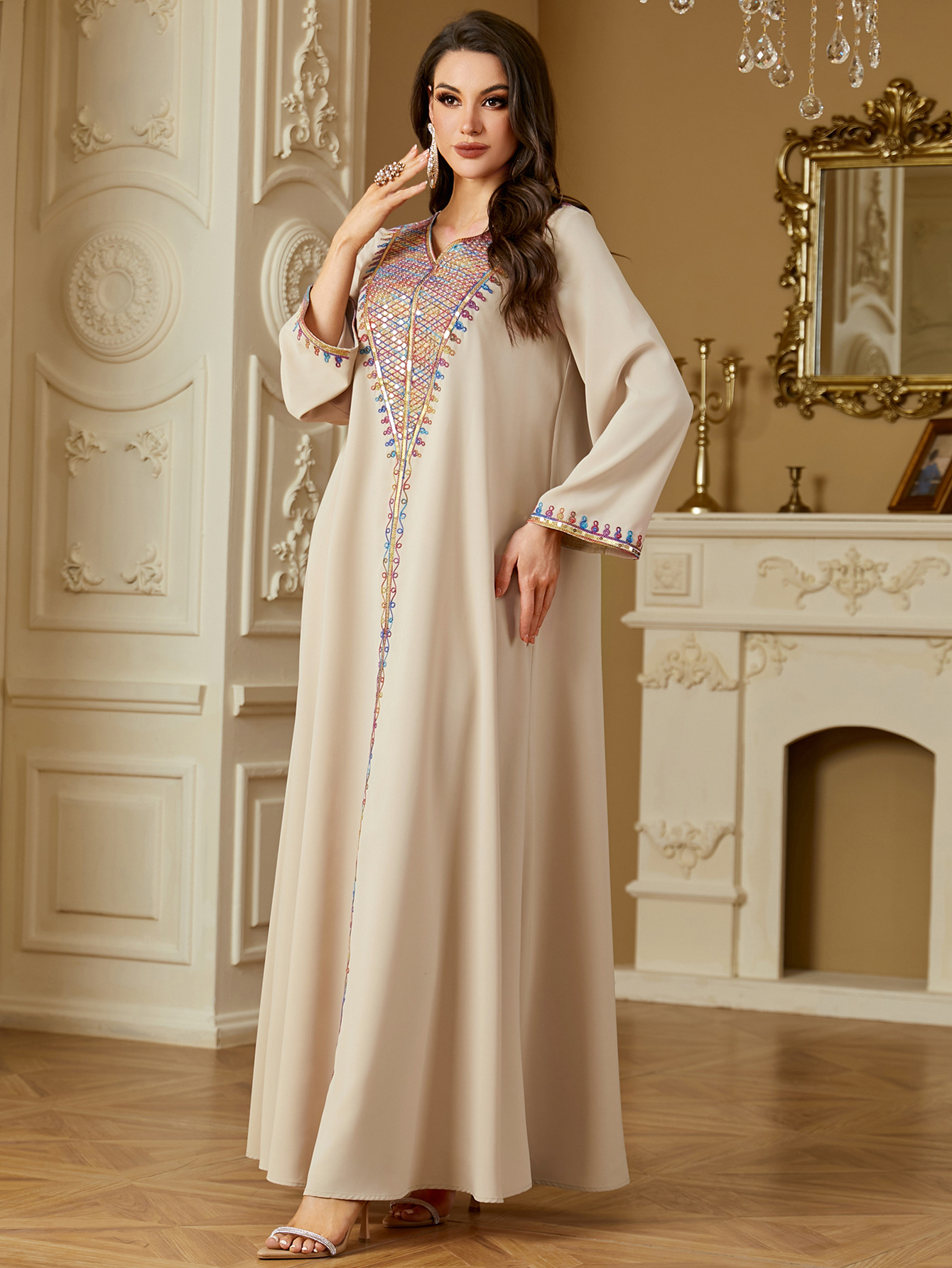 Robe Eid pour femmes Abaya broderie fête robes longues Caftan musulman Robe Jalabiya Ramadan dubaï caftan 2025 robes Largos